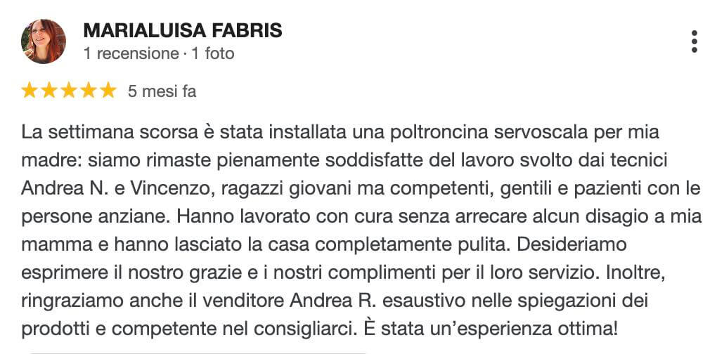 Recensione di sedia montascale per la mamma anziana