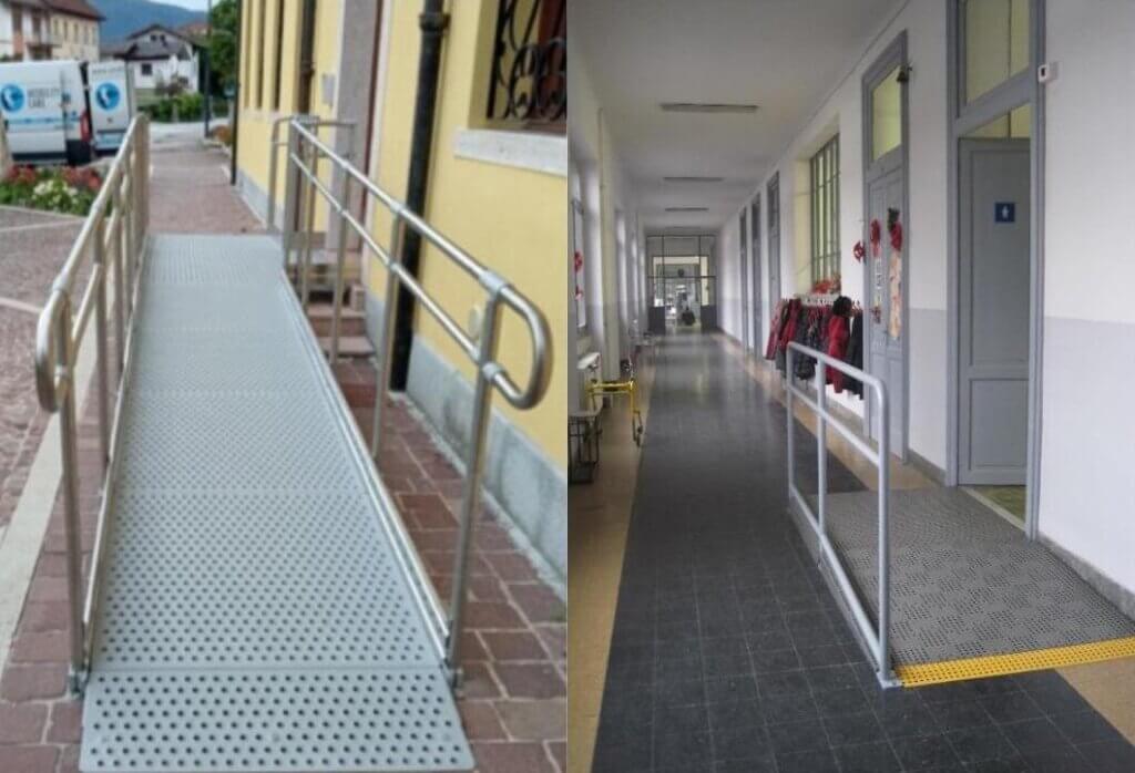 Esempi di rampe per disabili modulari e componibili