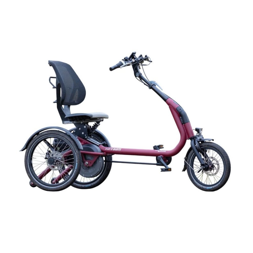 Tricicletta rossa elettrica con pedalata assistita per anziani